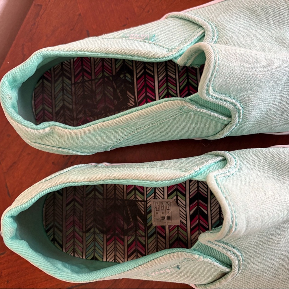 Mint Green Slip On VANS Women's Sneakers size 8 - Picture 14 of 16